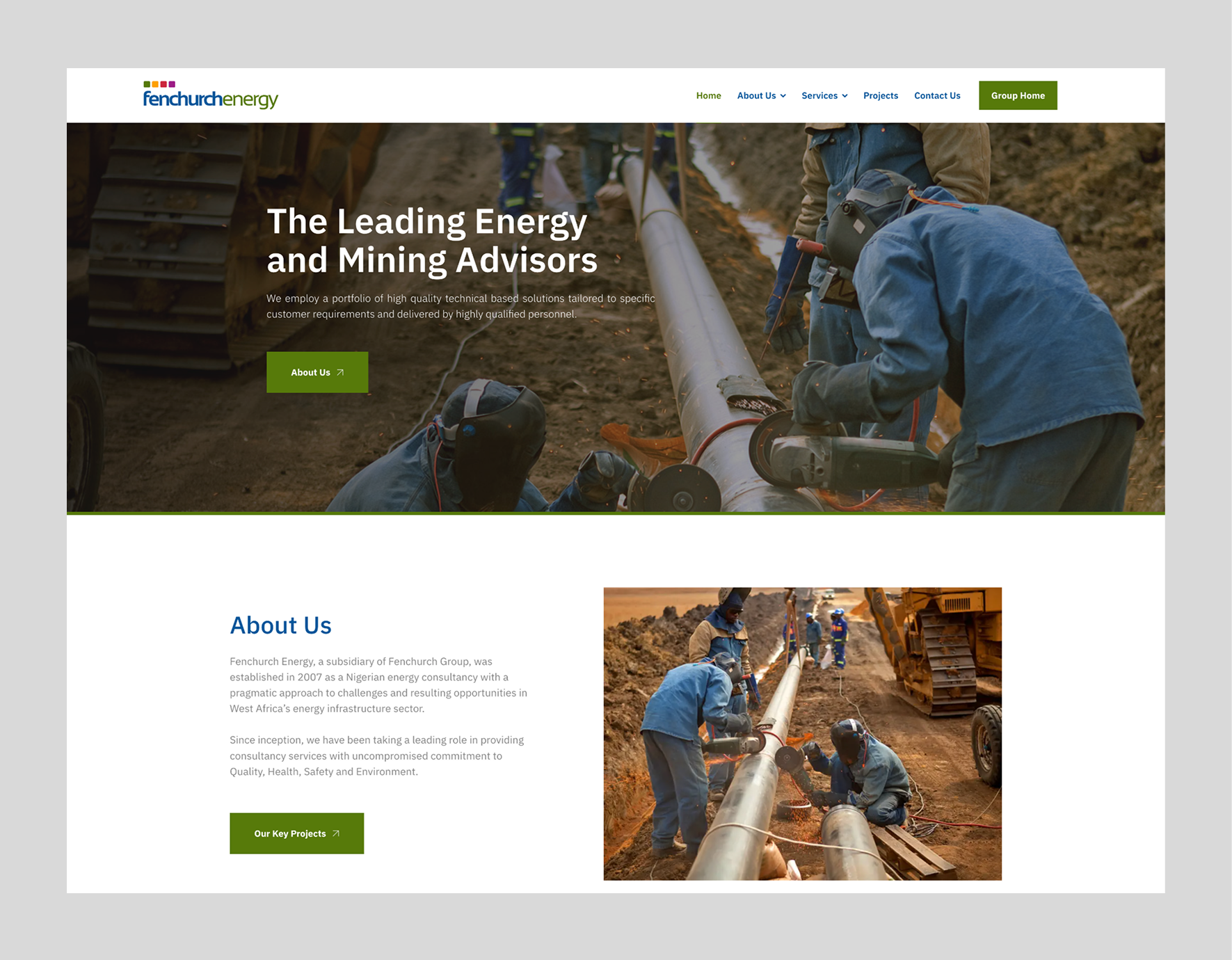 Fenchurch Energy website preview