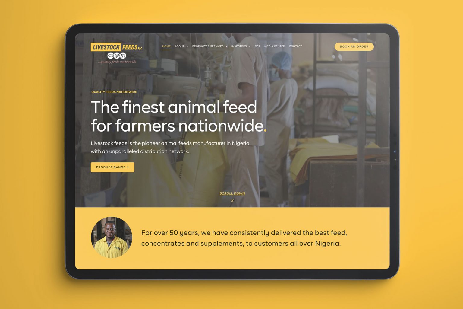 Our Work • Livestock Feeds Plc site design project • Unotech Media